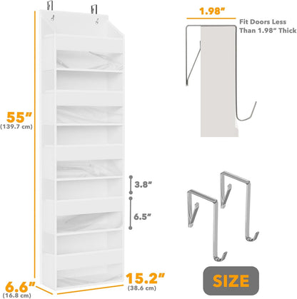 SpaceAid 2 Pack Over The Door Organizer with 5 Large Pockets and 10 Mesh Side Pockets, 5 Layers