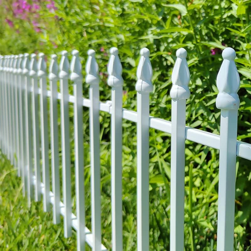 Metal Decorative Garden Fence 22" Wide x 18" High (5 Panels, Total Length 9.17 feet), Metal Border