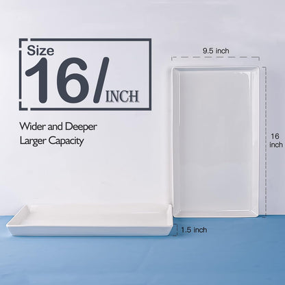 Delling Large Serving Platter, 16" x 9.5" Large Serving Tray, White Rectangular Porcelain Platters