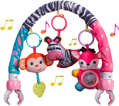Crib Mobile for Girls, Baby Arch Mobile for Bassinet with Universal Clamps, Versatile Toy Bar for