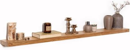 55" Floating Shelves for Wall, Rustic Elm Wood Floating Shelf for Home Decor, Wall-Mounted Display