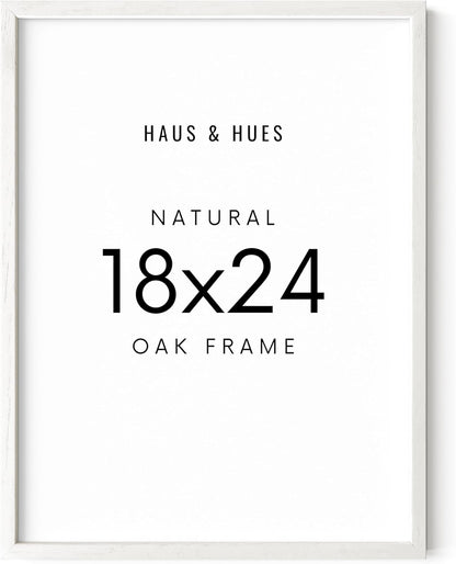 HAUS AND HUES White 18 x 24 Poster Frame - Oak White 18 x 24 Picture Frame, Wall 18x24 Frame, 18x24