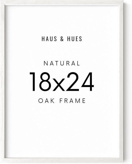 HAUS AND HUES White 18 x 24 Poster Frame - Oak White 18 x 24 Picture Frame, Wall 18x24 Frame, 18x24