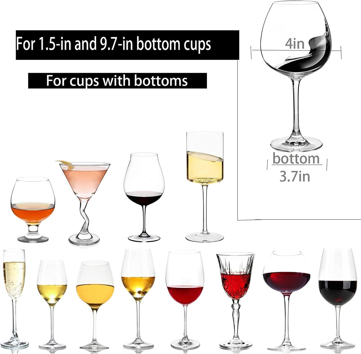 Wine Glass Holder - Hangers Under Shelf Cabinet Stemware Wine Glass Rack Glasses Storage Hanger