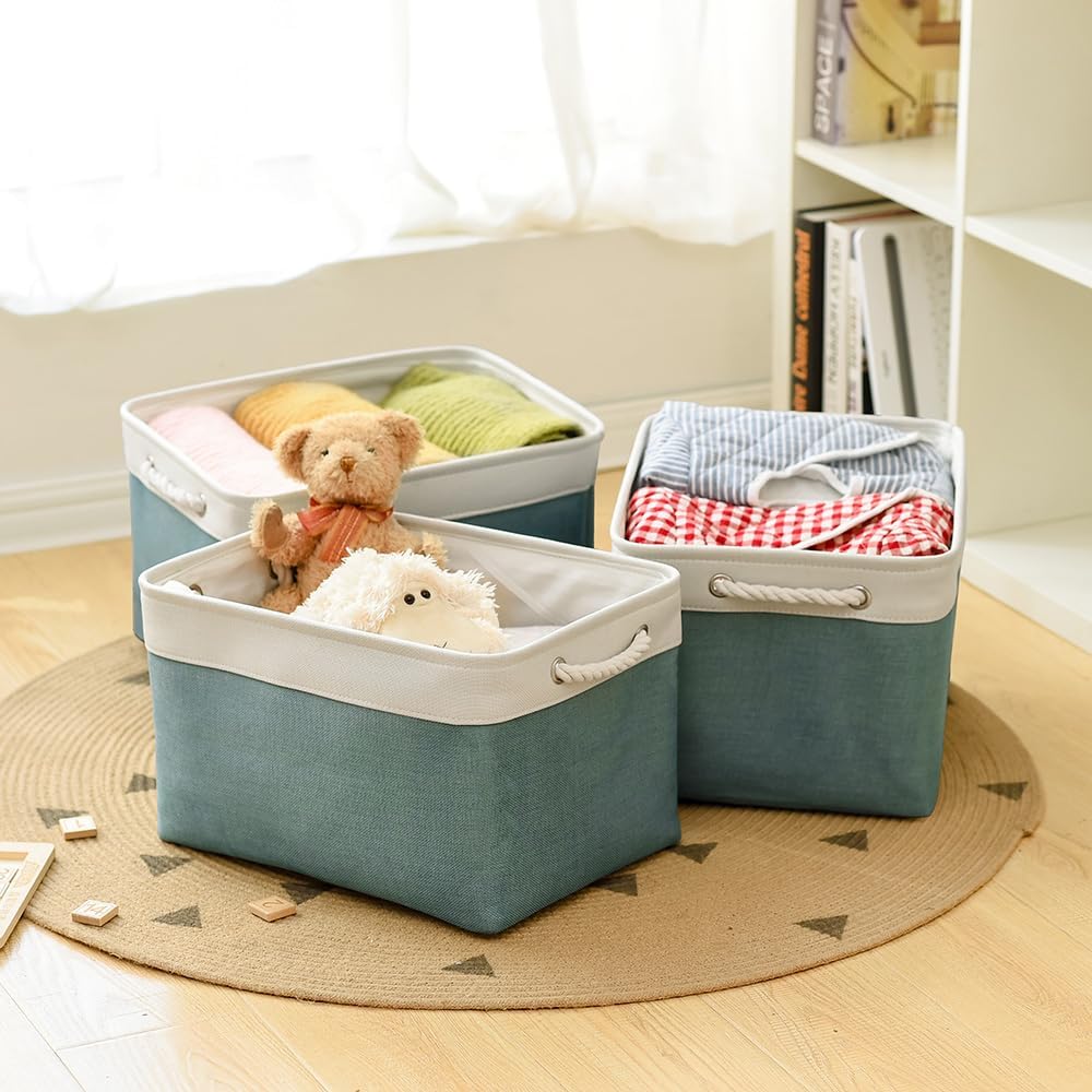 TheWarmHome Organization and Storage basket for Organizing - 3 Pack 16x12x12 inch Cube Storage Bin