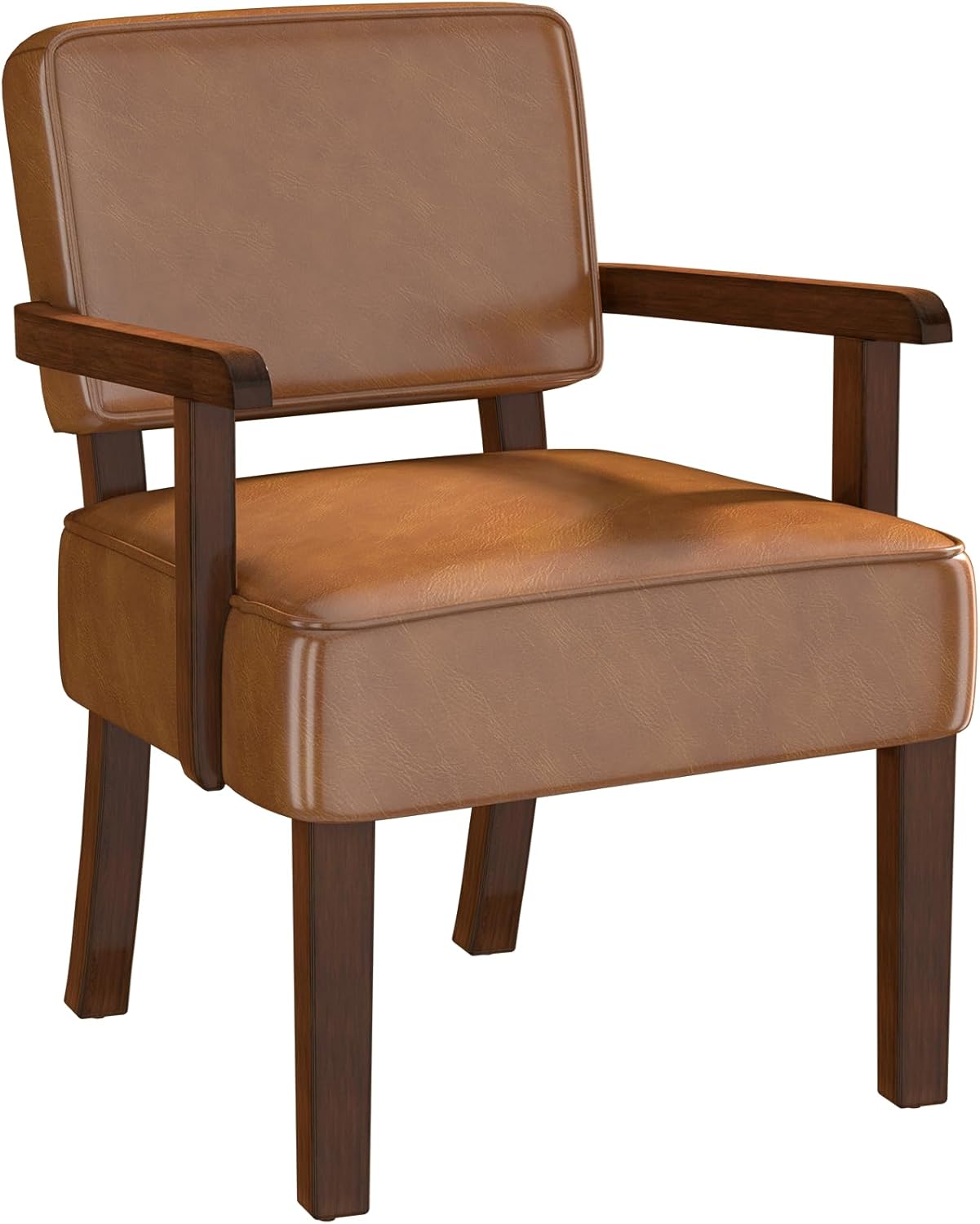Accent Chair, PU Leather Living Room Chairs Oversized with Soft Seat and Armrests, Armchair for