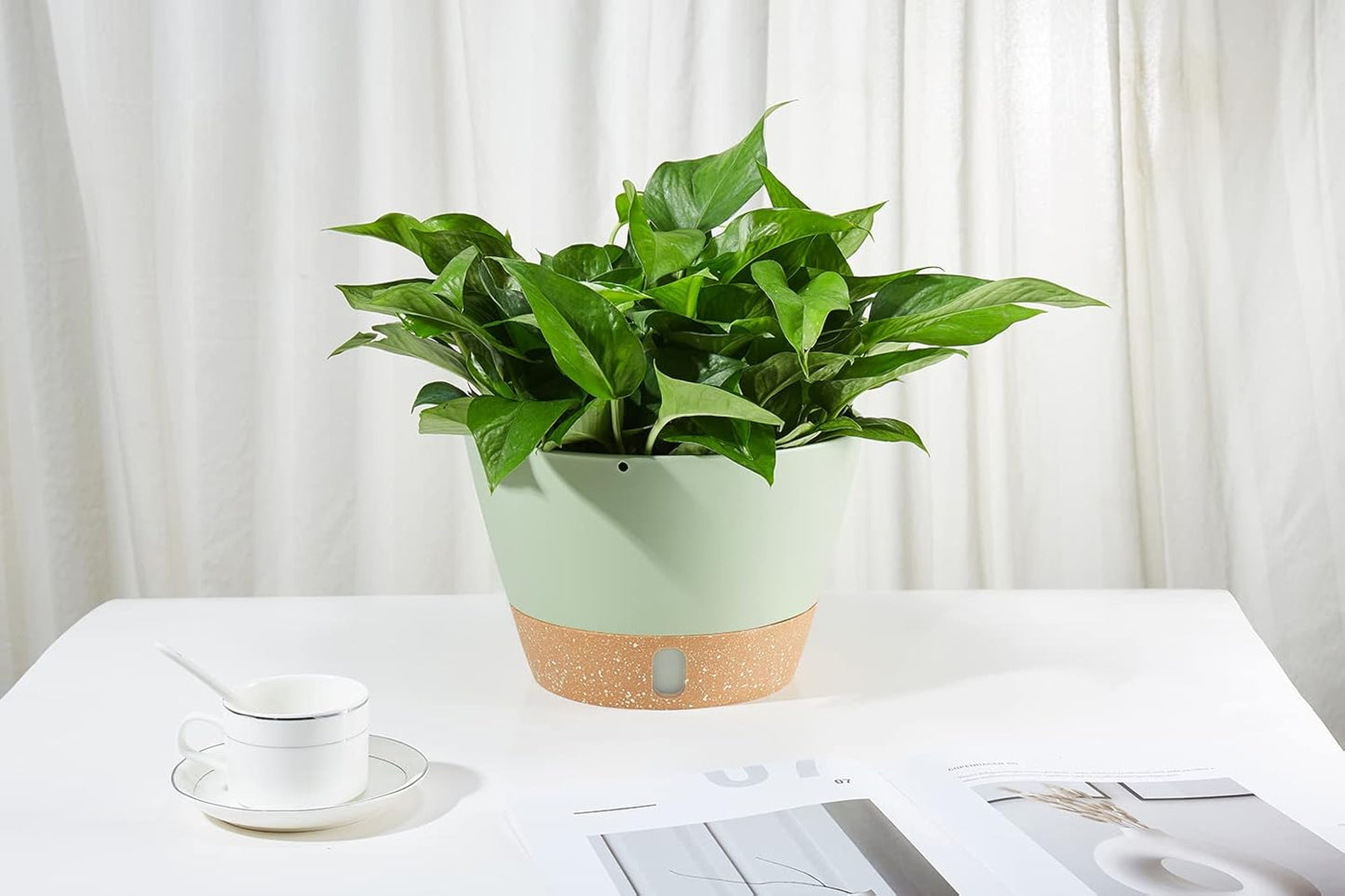 2 Pack Hanging Planters, 10 inch Indoor Outdoor Hanging Plant Pot Basket, Hanging Plastic Flower