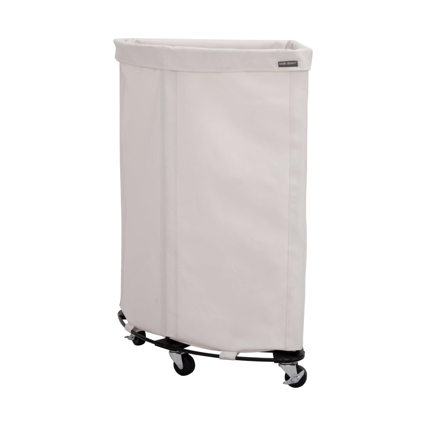 Corner Heavy-Duty Canvas Hamper w/Wheels, 24"W x 17.7"D, Natural White