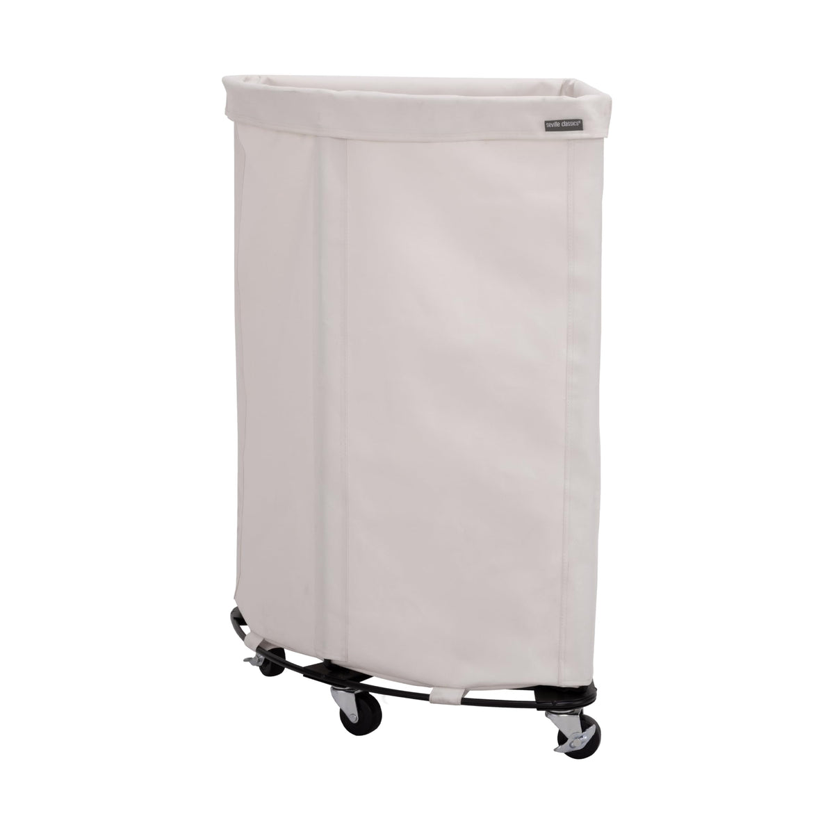 Corner Heavy-Duty Canvas Hamper w/Wheels, 24"W x 17.7"D, Natural White
