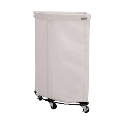 Corner Heavy-Duty Canvas Hamper w/Wheels, 24"W x 17.7"D, Natural White