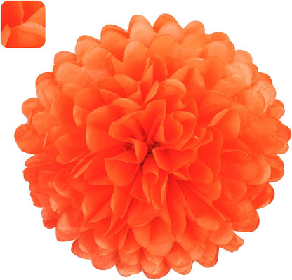 MISU 10" Orange Tissue Pom Poms DIY Tissue Paper Flowers for Birthday Wedding Baby Shower Tea Party