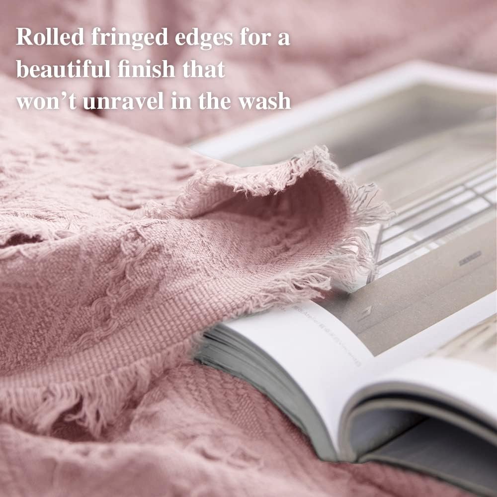 Simple&Opulence 100% Cotton Throw Blanket for Bed, Couch, Boho Luxury Geometric Knit Woven Blanket