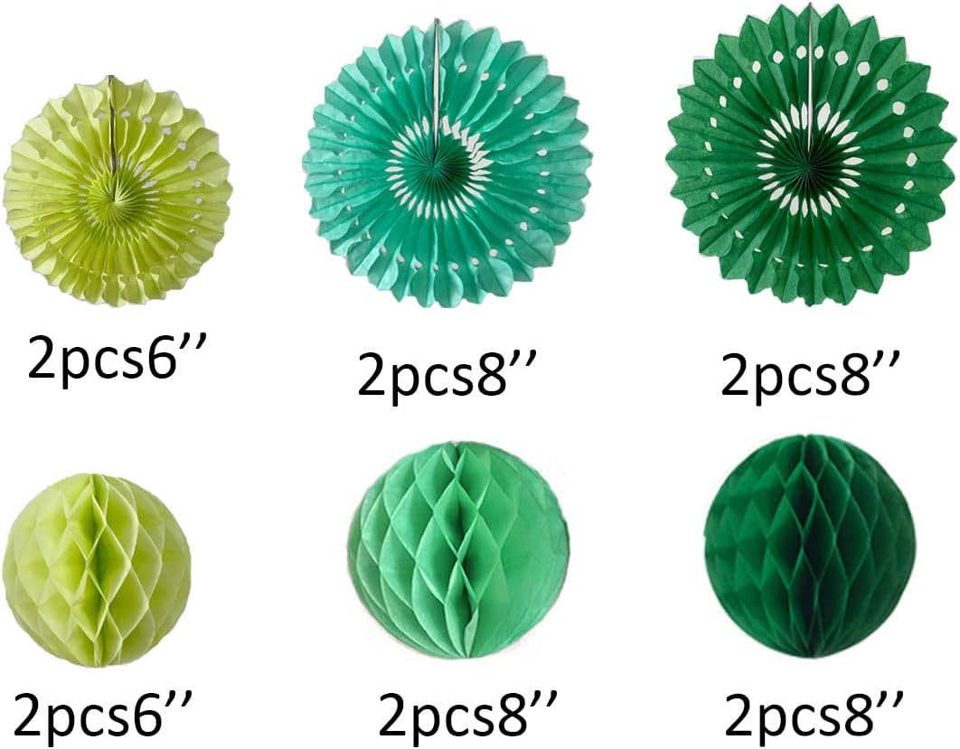 12pcs 6’’ 8’’ Honeycomb Balls Tissue Paper Fans Party Honeycomb Ball Fans Wall Decorations Tissue