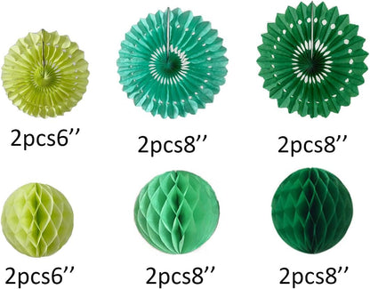 12pcs 6’’ 8’’ Honeycomb Balls Tissue Paper Fans Party Honeycomb Ball Fans Wall Decorations Tissue