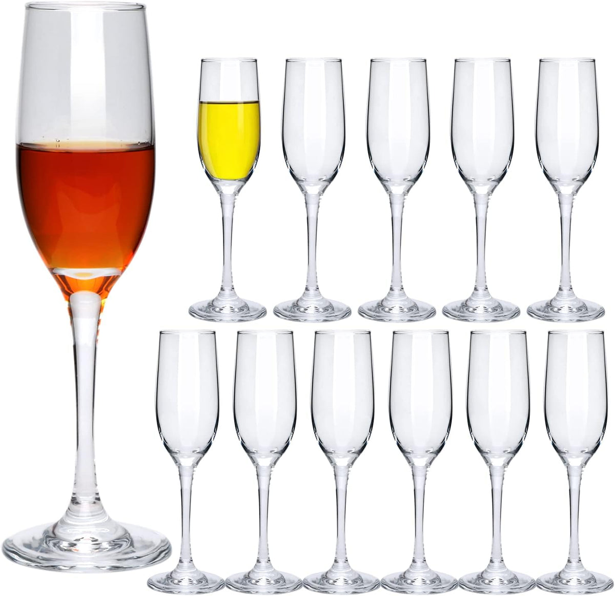 6 oz Champagne Flutes Glass, Wine Flutes Set of 12, for Champagne, Wine, High-End Banquets
