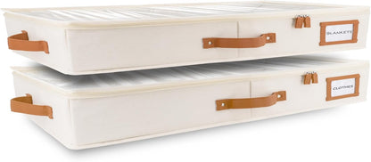 HOMELUX THEORY 2pc Low Profile Under Bed Storage Containers, Thin Under Couch Storage Organizer