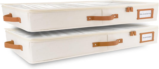 HOMELUX THEORY 2pc Low Profile Under Bed Storage Containers, Thin Under Couch Storage Organizer