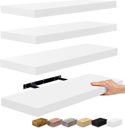 Sorbus Floating Shelves for Wall - 24" Bathroom Shelves, Wall Decor for Bedroom, Kitchen, Living