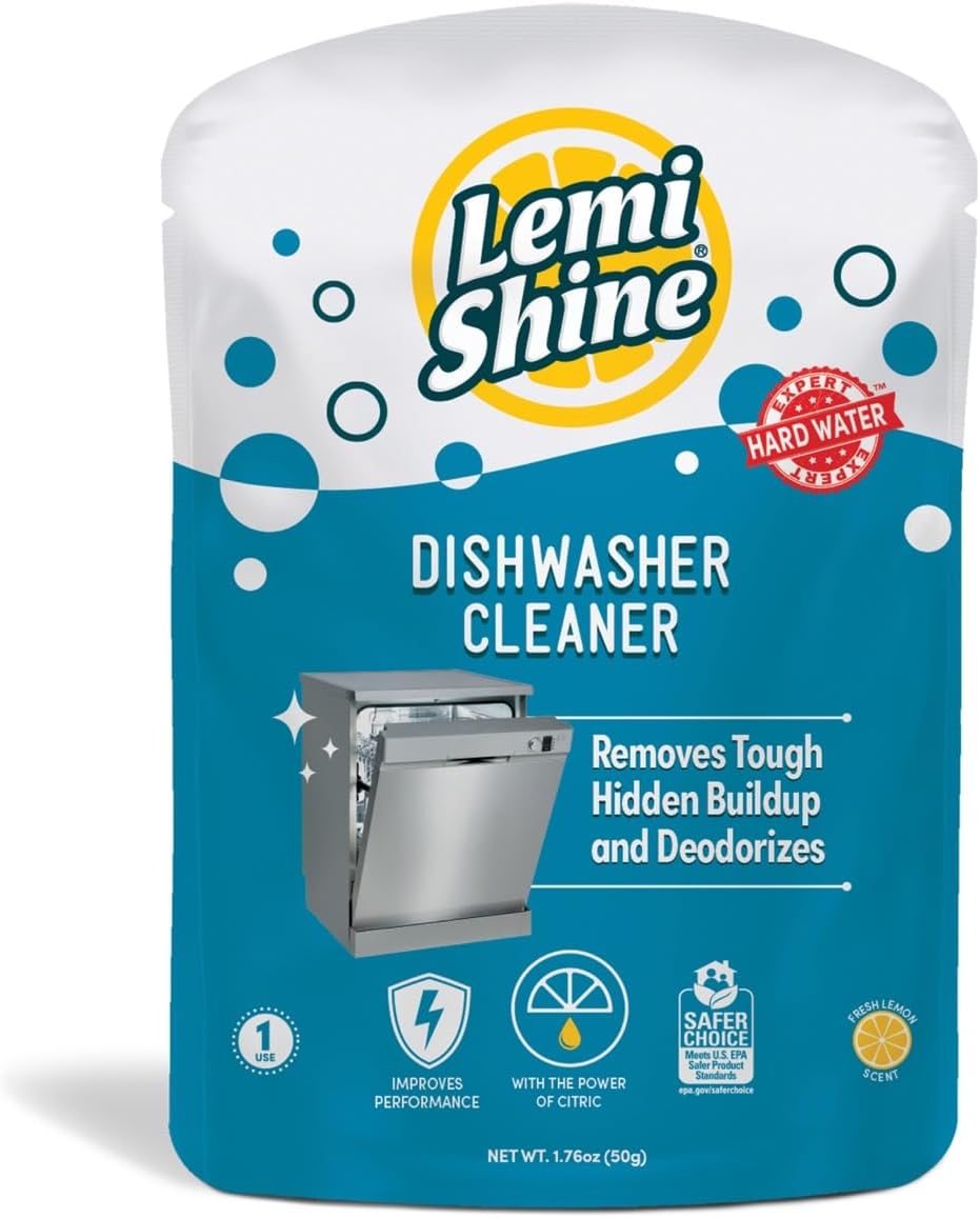Lemi Shine Natural Dishwasher Cleaner - Dishwasher Cleaner and Deodorizer Powered by Citric Acid