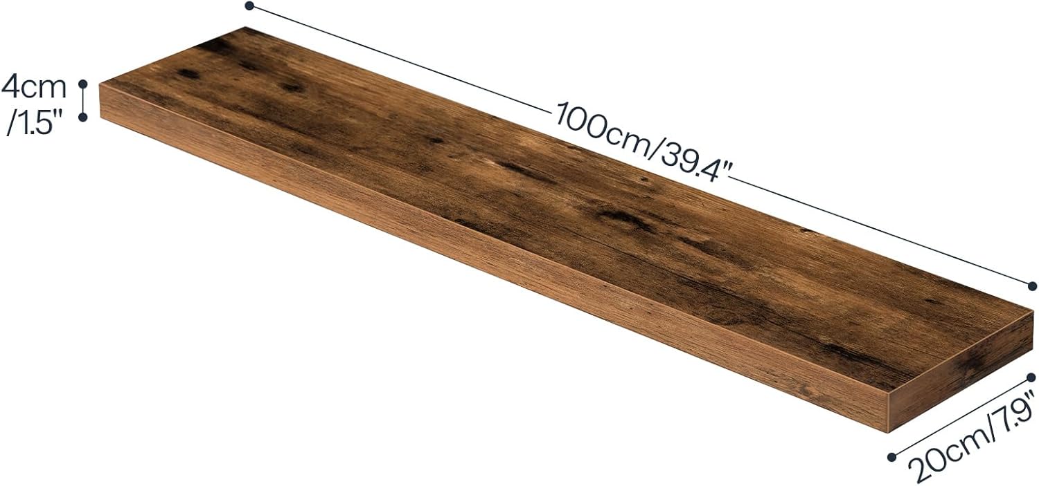 HOOBRO Floating Shelves for Wall, Wall Mounted Shelf Set of 2, 39.4" Hanging Shelf with Invisible