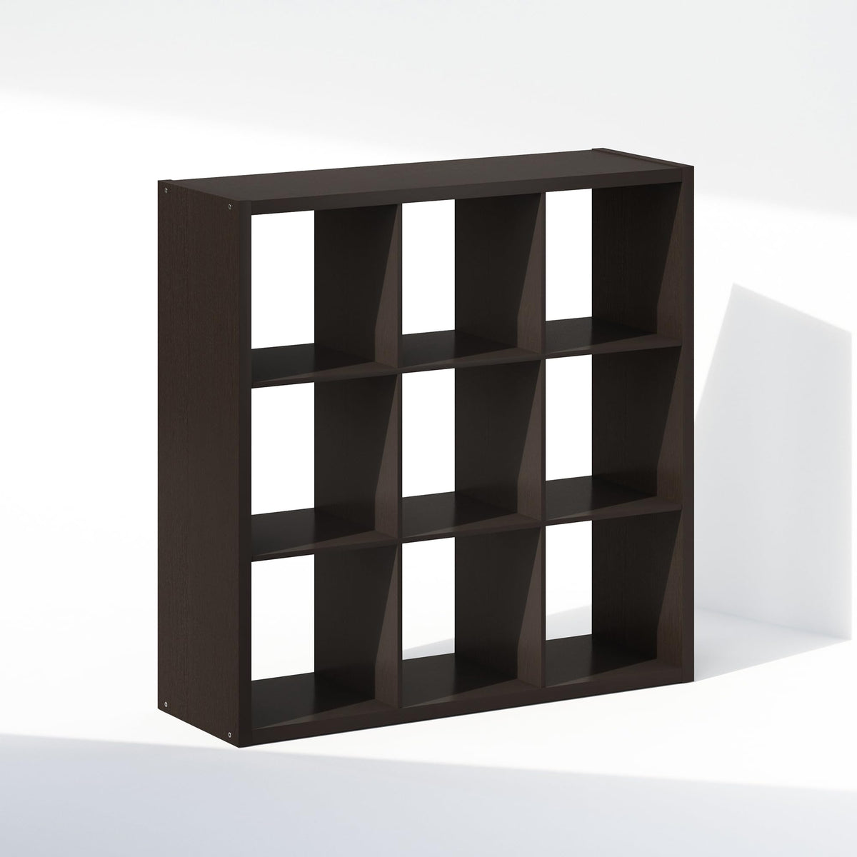 Furinno Cubic Extra Thick 9-Cube Closet Organizers and Storage, Dark Oak