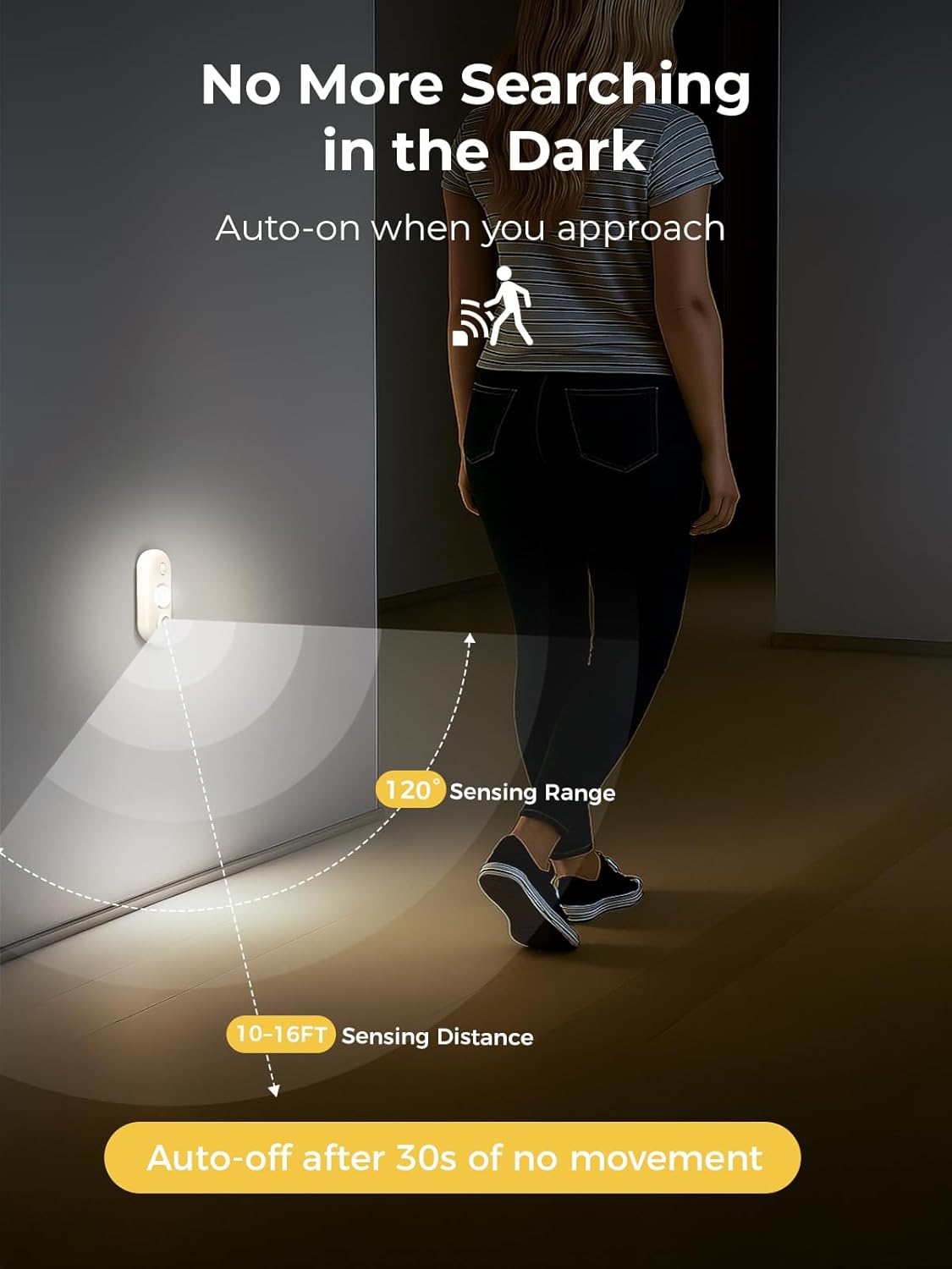 LED Motion Sensor Puck Lights, Under Cabinet Lighting, Indoor Rechargeable Wireless Cabinet Light