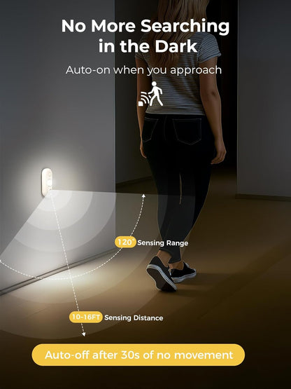 LED Motion Sensor Puck Lights, Under Cabinet Lighting, Indoor Rechargeable Wireless Cabinet Light