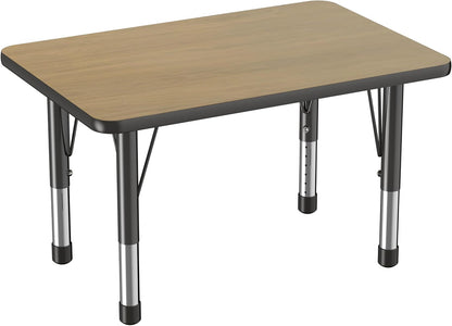 Factory Direct Partners FDP Rectangle (24 x 36 inch) Classroom Table with Adjustable Chunky Toddler