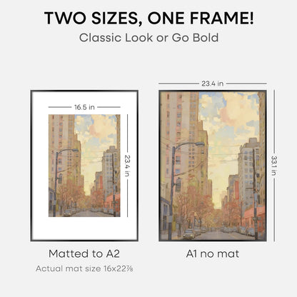 Homeforia A1 Poster Frame Black, High End Metal 23.4 x 33.1 inch Large Picture Frames with Mat 16.5