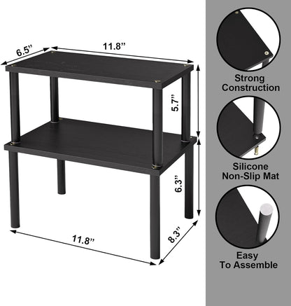 Cabinet Organizer Shelf(Set of 2),Kitchen Counter Shelves,Bamboo Spice Rack Countertop and