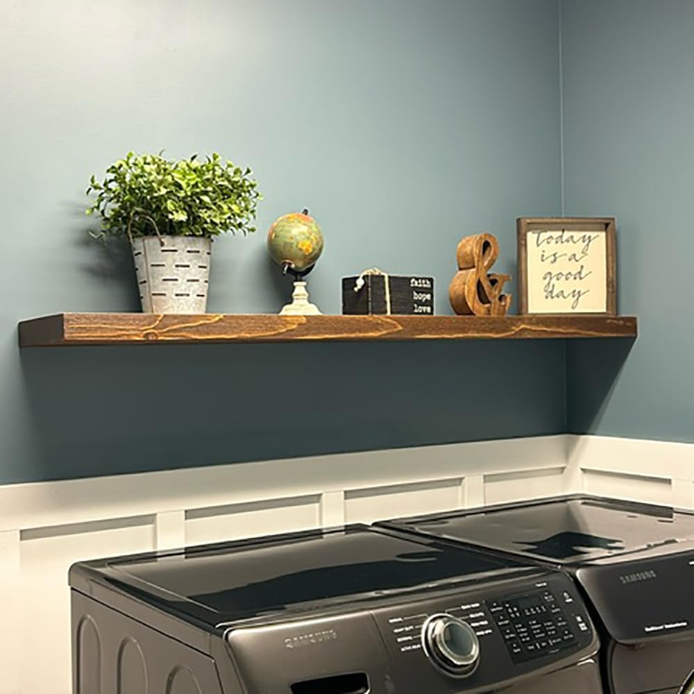 joelsantiques 54 Inch Wooden Floating Shelves for Wall - 54x8x2 in - Made of Natural Wood - Heavy
