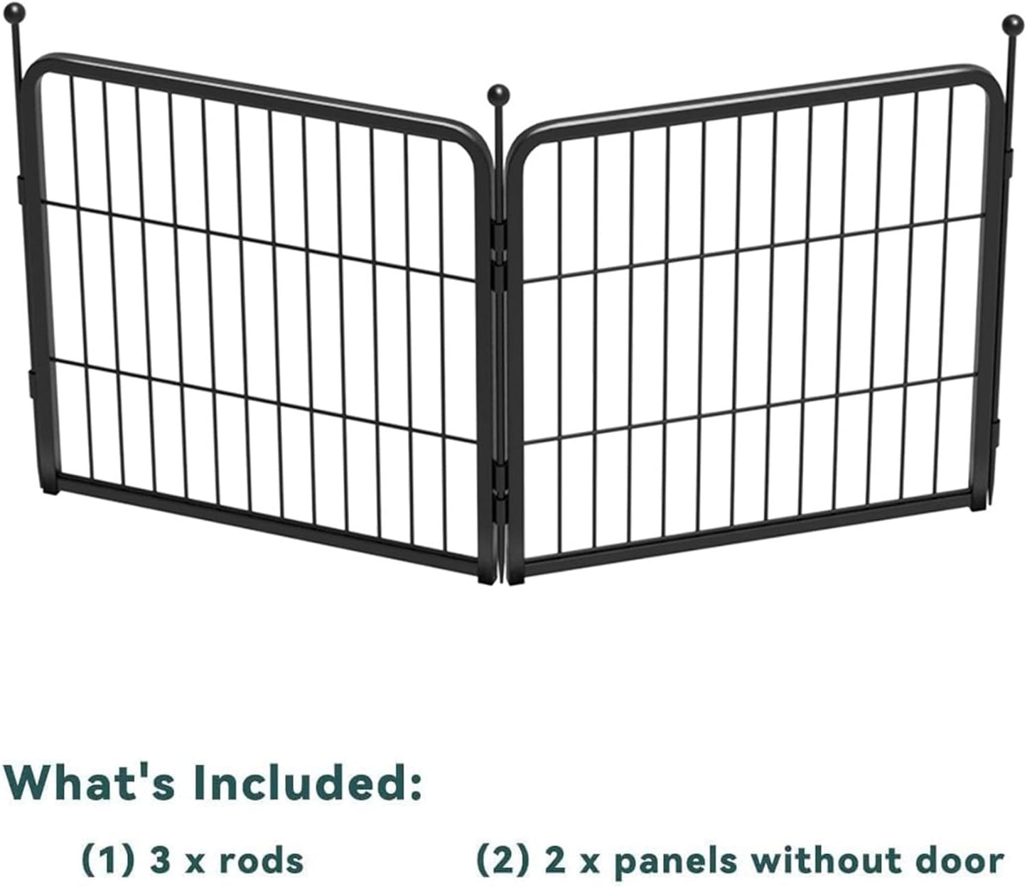 FXW Garden Fence Outdoor for The Yard – 24in(H) x 3.7ft(L) Heavy Duty Metal Animal Barrier for Dog