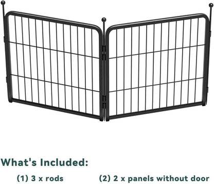 FXW Garden Fence Outdoor for The Yard – 24in(H) x 3.7ft(L) Heavy Duty Metal Animal Barrier for Dog