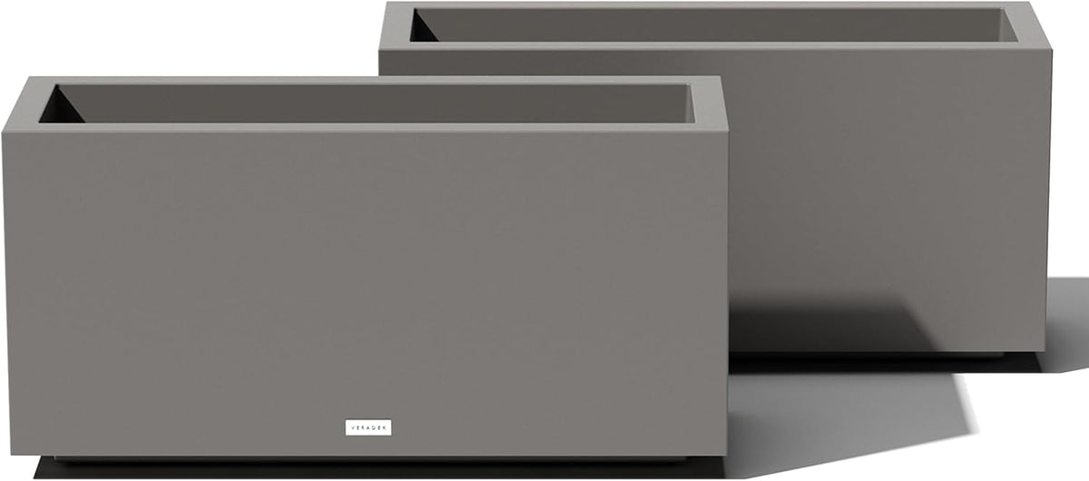 Veradek Block Series Long Box Planter - Large Rectangular Planter for Indoor or Outdoor Patio/Porch