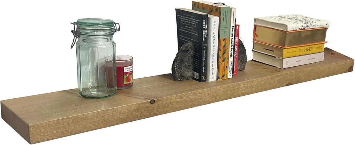 joelsantiques 54 Inch Wooden Floating Shelves for Wall - 54x8x2 in - Made of Natural Wood - Long