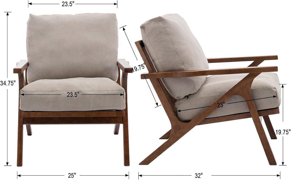 chairus Mid Century Accent Armchair Modern Upholstered Lounge Chair Compfy Leisure Arm Chair for