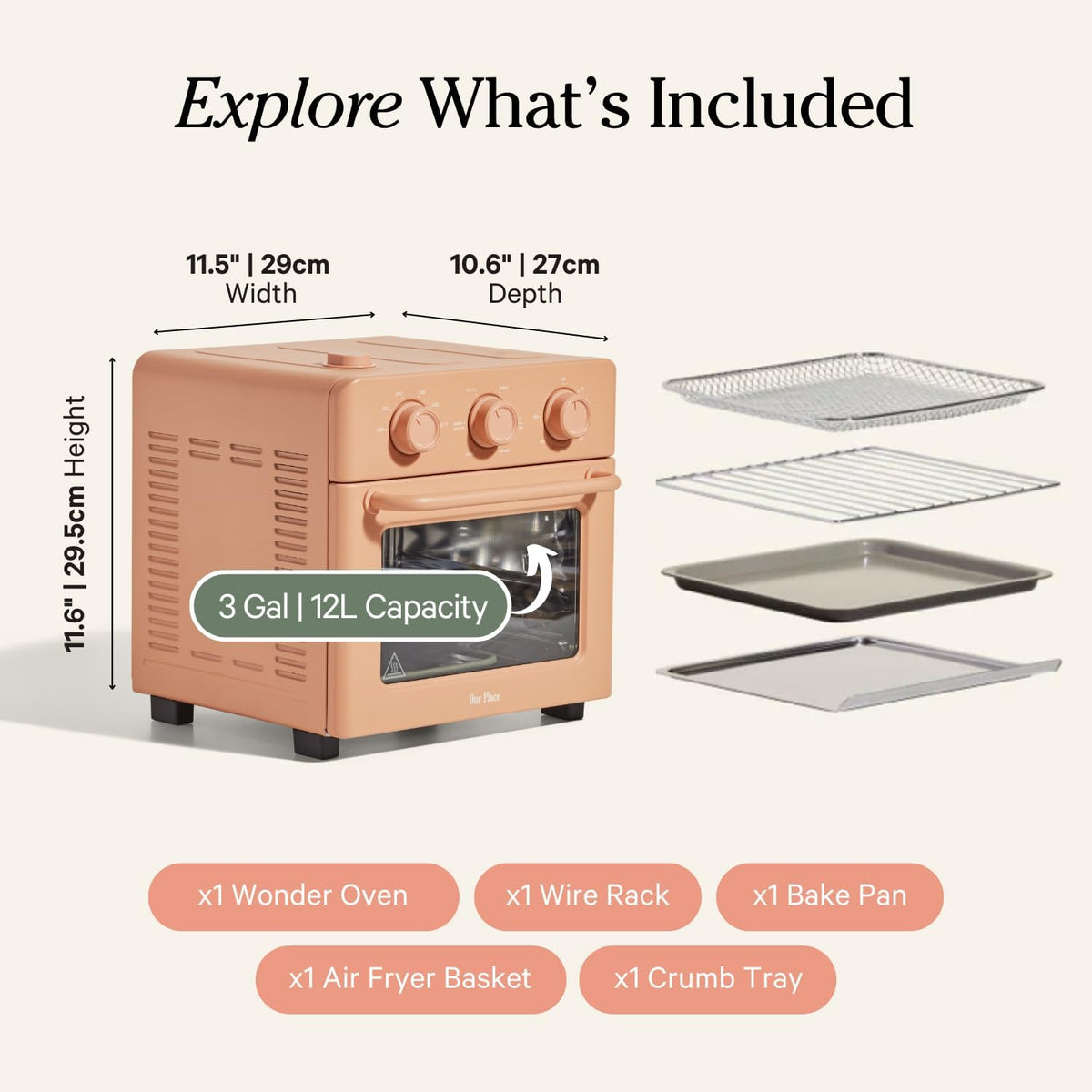 Our Place Wonder Oven | 6-in-1 Air Fryer & Toaster Oven with Steam Infusion | Compact, Countertop
