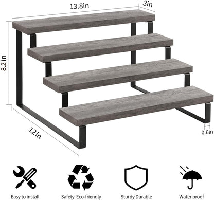 YINMIT Wooden Display Riser Stand, Tiered Perfume and Cologne Organizer Stand, 4 Tier Spice Rack