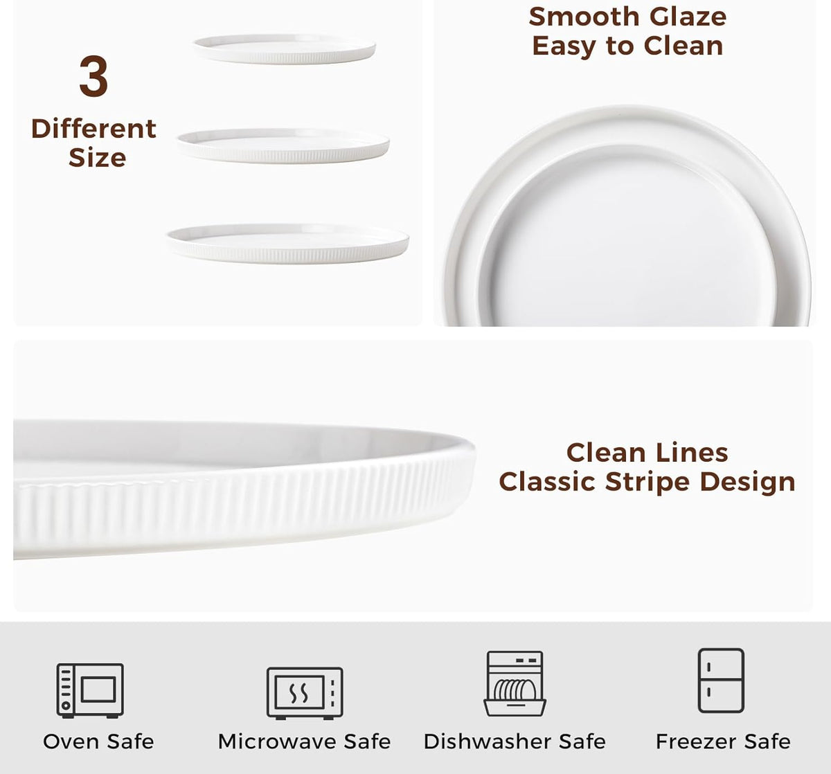 3 Packs Serving Platters, Large Serving Tray, Round Platters for Serving Food, Food Tray for Veggie