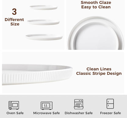 3 Packs Serving Platters, Large Serving Tray, Round Platters for Serving Food, Food Tray for Veggie