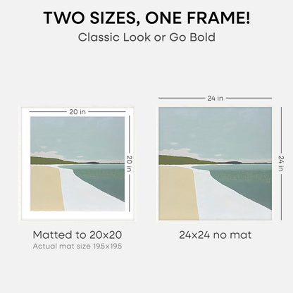 Homeforia 24x24 White Picture Frame, High End Oak 24 x 24 Square Wood Frames with Mat 20 by 20