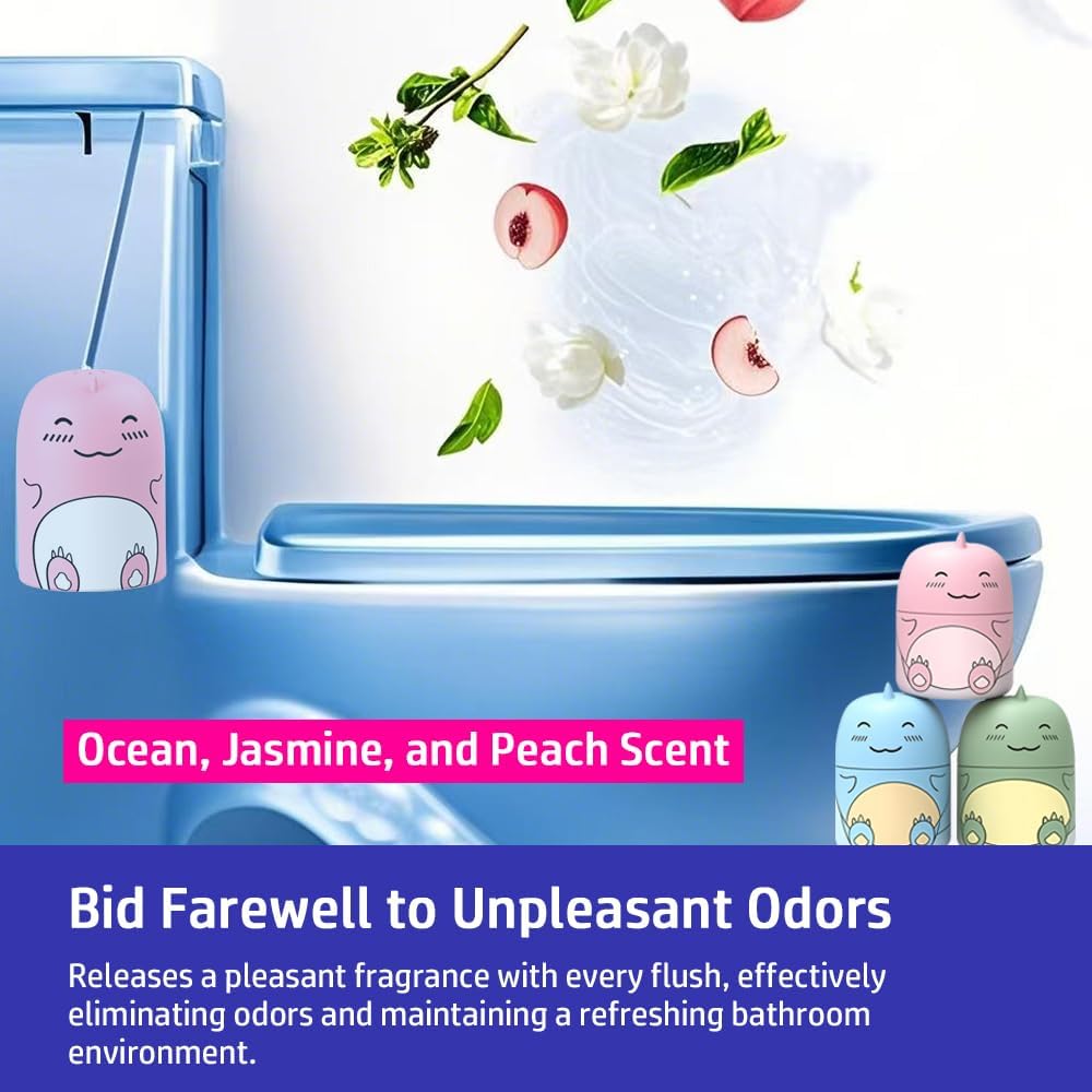 Cute Dinosaur-Shaped Toilet Bowl Cleaner Bottle, Bathroom Toilet Tank Cleaner with Ocean, Jasmine