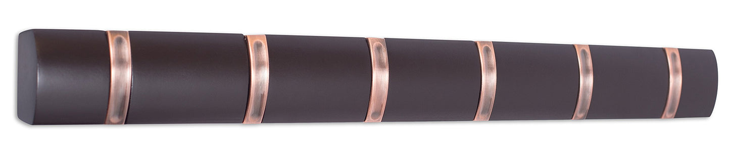 BIRDROCK HOME Wall Mounted Hooks - 6 Folding Coat and Hat Rack Hooks - Oil Rubbed Bronze Hooks