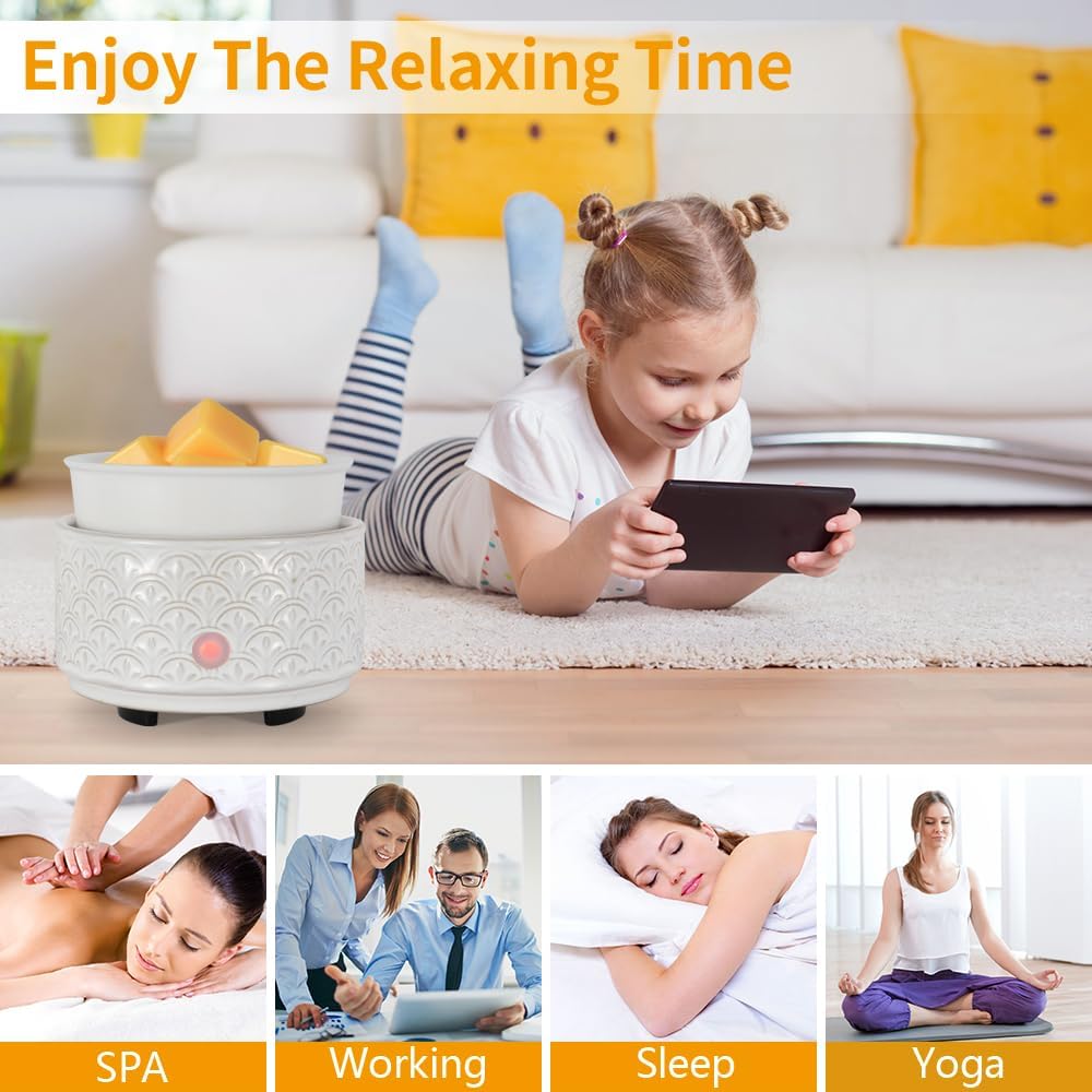kobodon Ceramic Wax Melt Warmer - 3-in-1Electric Wax Warmer-Fragrance Candle Burner for Scented Wax