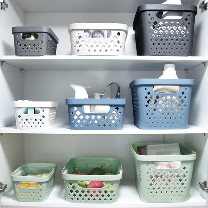 Glad Plastic Storage Basket Set, Value Pack of 6 | Open Storage Bins for Shelves, Bathroom, Pantry