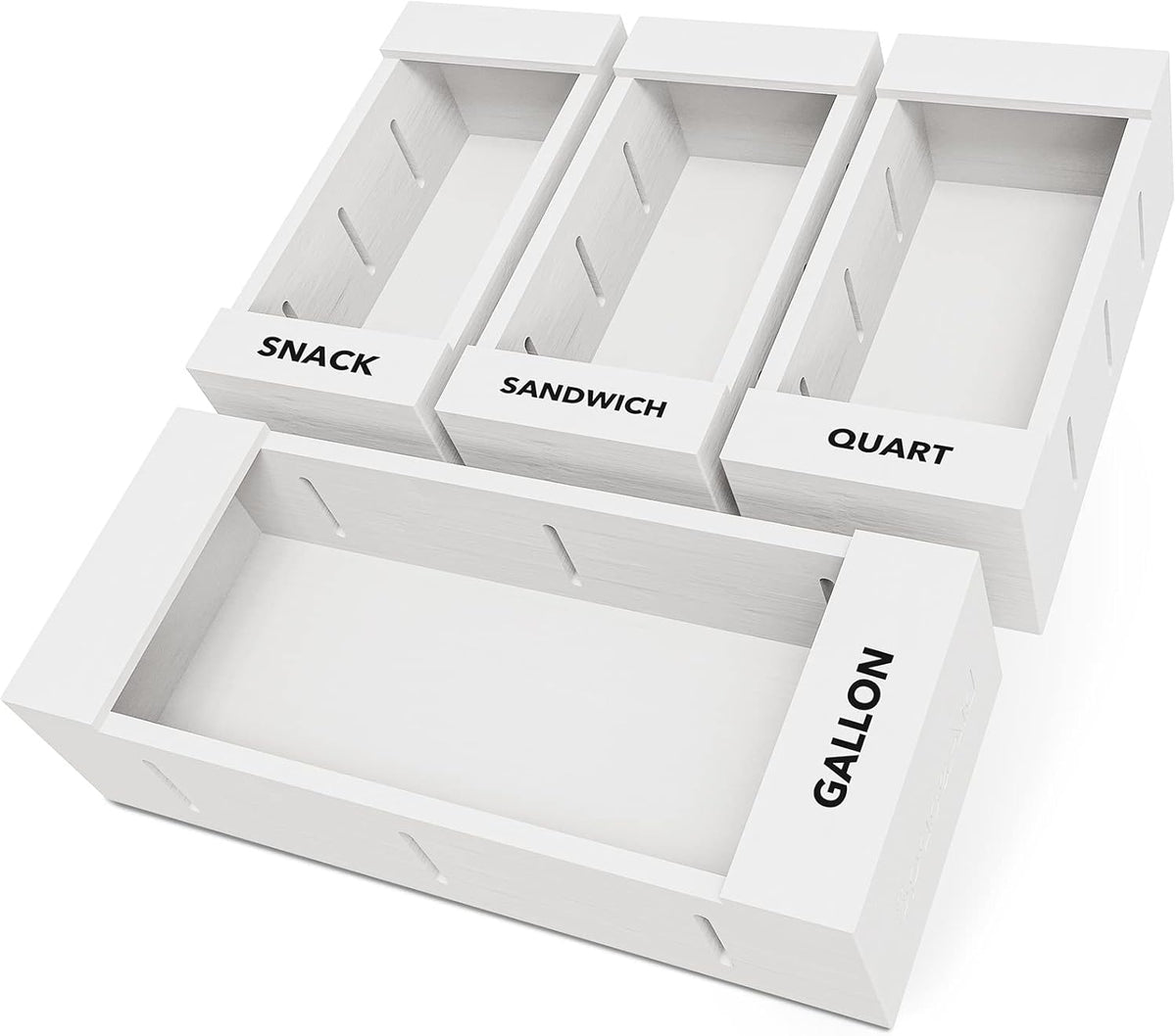 SpaceAid Bag Storage Organizer for Kitchen Drawer, Bamboo Organizer, Compatible with Gallon, Quart