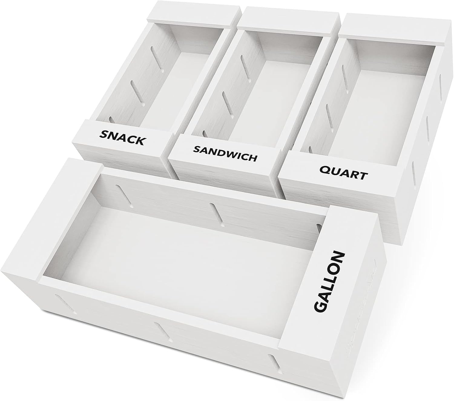 SpaceAid Bag Storage Organizer for Kitchen Drawer, Bamboo Organizer, Compatible with Gallon, Quart
