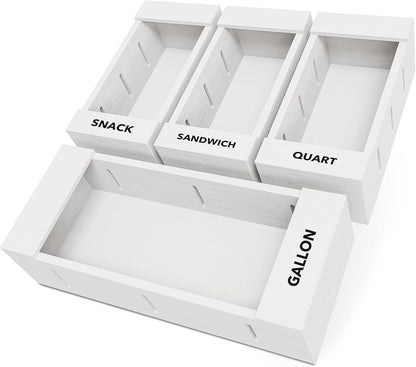 SpaceAid Bag Storage Organizer for Kitchen Drawer, Bamboo Organizer, Compatible with Gallon, Quart