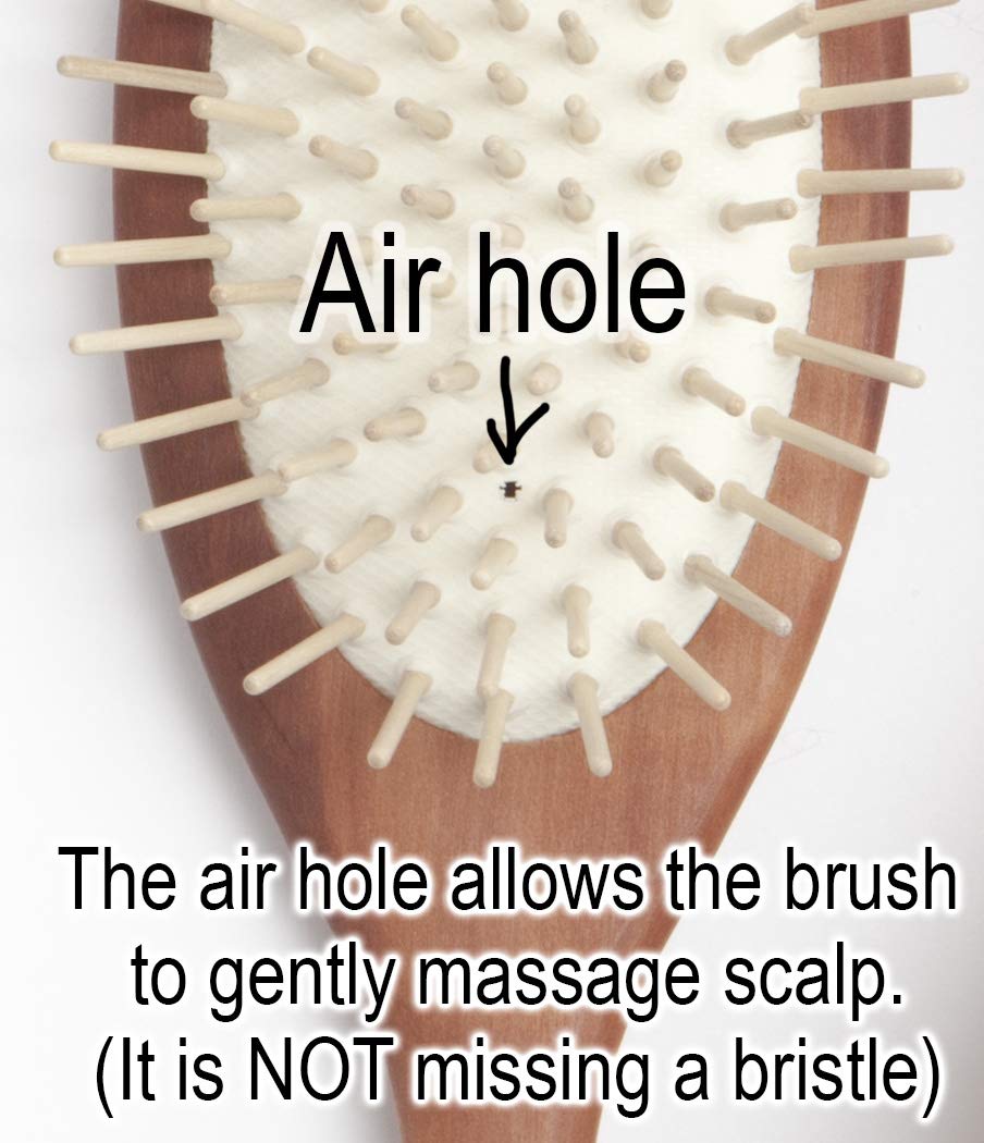Desert Breeze Natural Wood Bristle Hair Brush, Gentle Scalp Massage, Pear Wood Handle, Made in