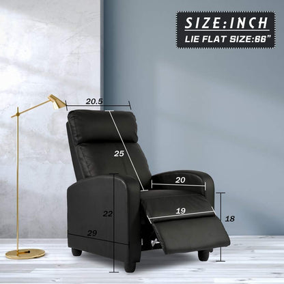 BestMassage | Recliner Chair | with 2 Point Massage Function | Black | with Lumbar Support